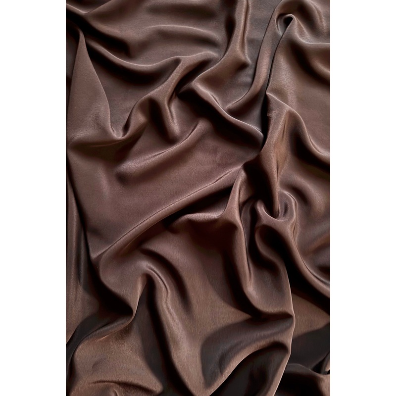 Dark Merlot Silk Crepe de Chine Fabric