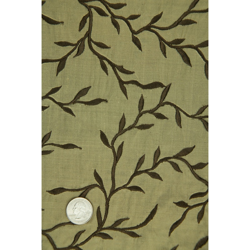 Embroidered Dupioni Silk MED-086 Fabric