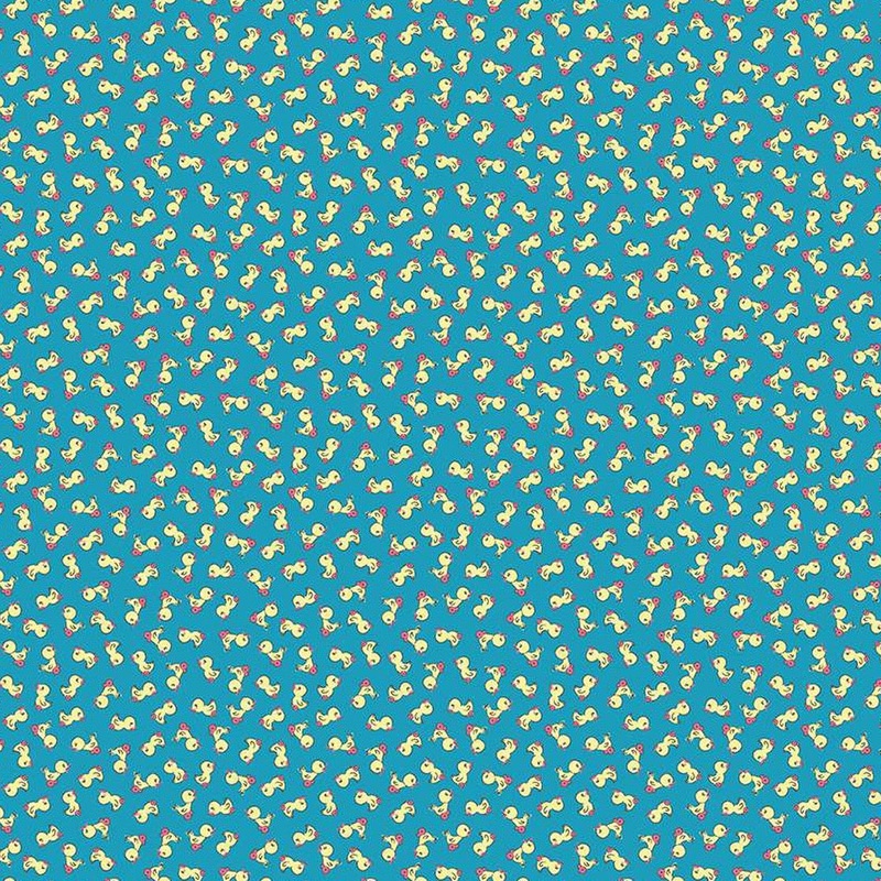 Remnant: 1 1/8 yd Playtime 30's Toy Ducks Blue