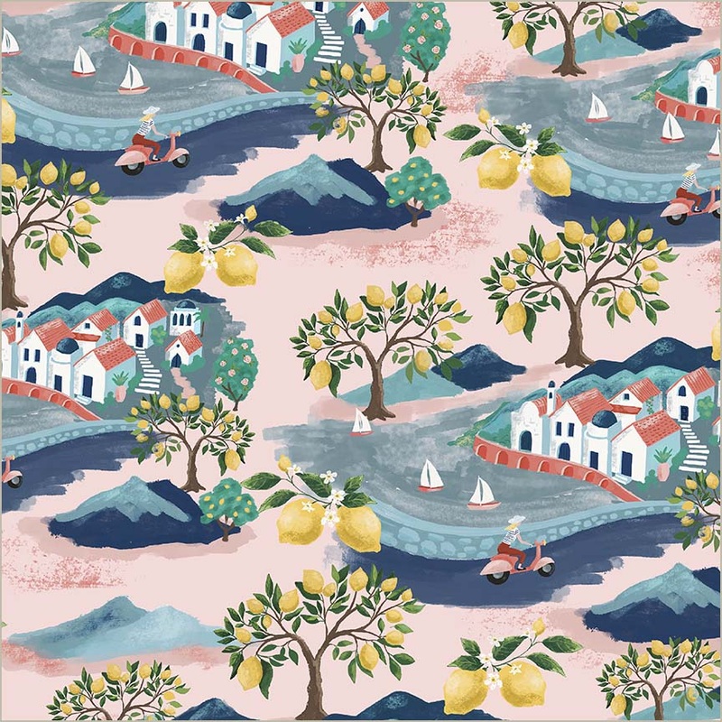 Villa Sol Jennifer Moore/Monaluna 55223-1 Pale Pink Little Village Organic High Density Cotton