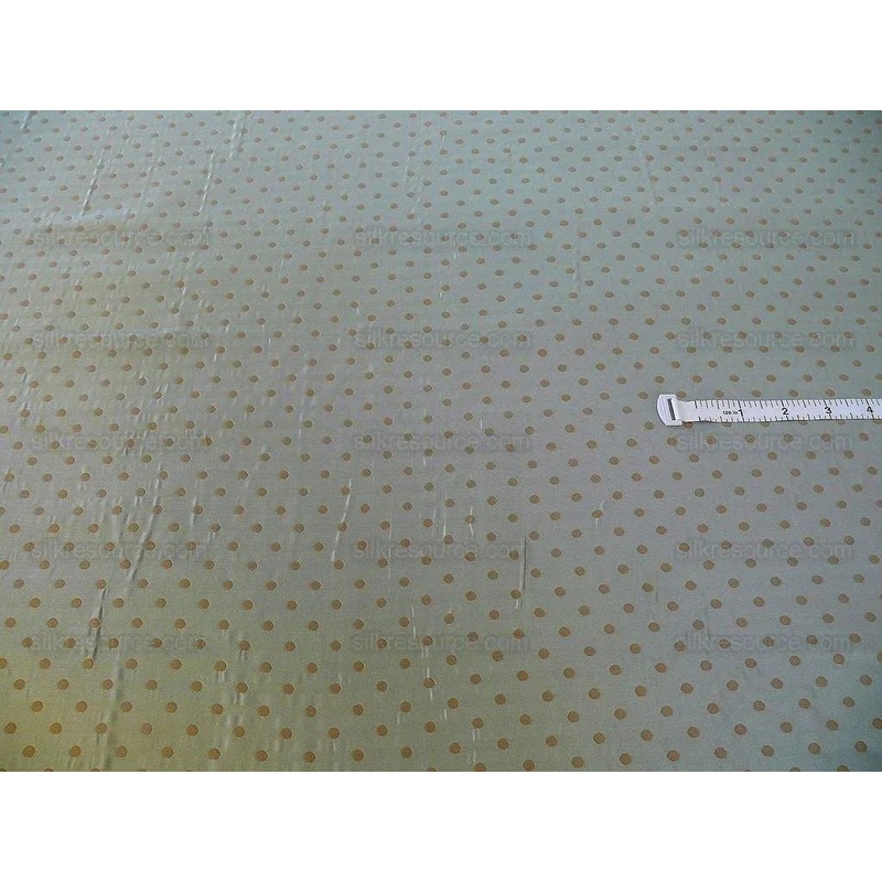 100% Silk Damask Jacquard Polka Dot "coin" French Blue Copper Gold Heavy Reversible