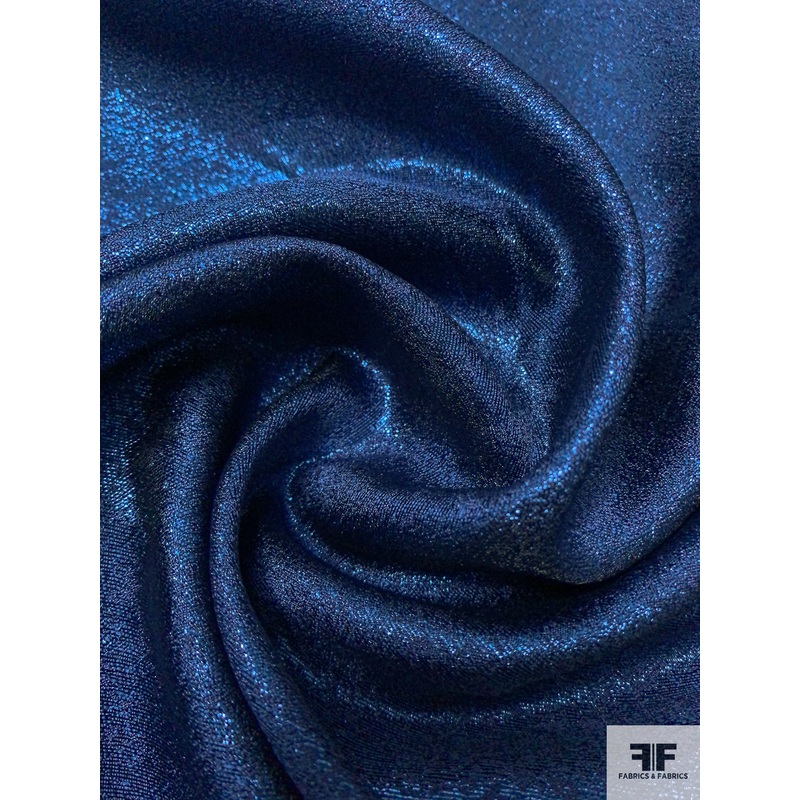 Shimmery Reversible Lam Brocade - Metallic Blue