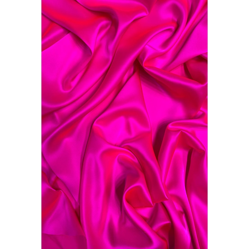 Shocking Pink Charmeuse Silk Fabric