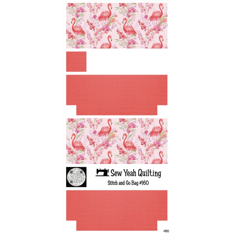 Stitch & Go Bag #160 - Flamingos on Pink
