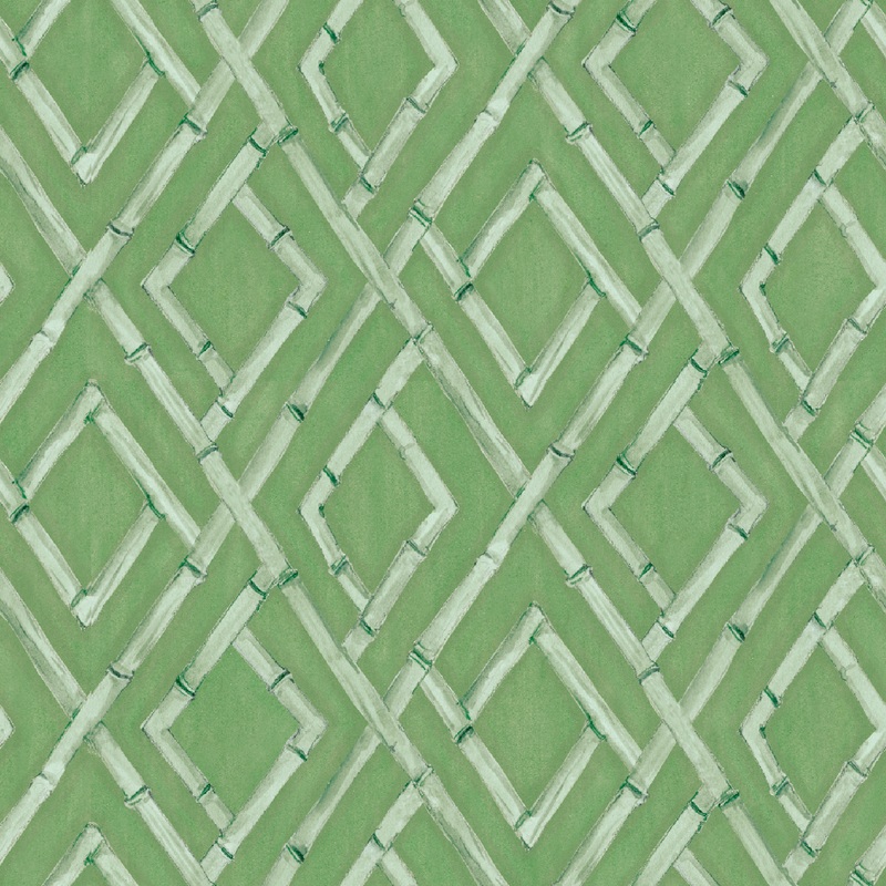 Susan Winget - Bamboo Lattice - Green Diamond Fabric