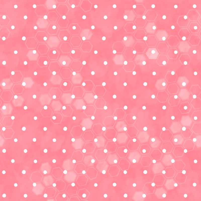 Susan Winget Honeycomb Polka Dots on Pink Fabric