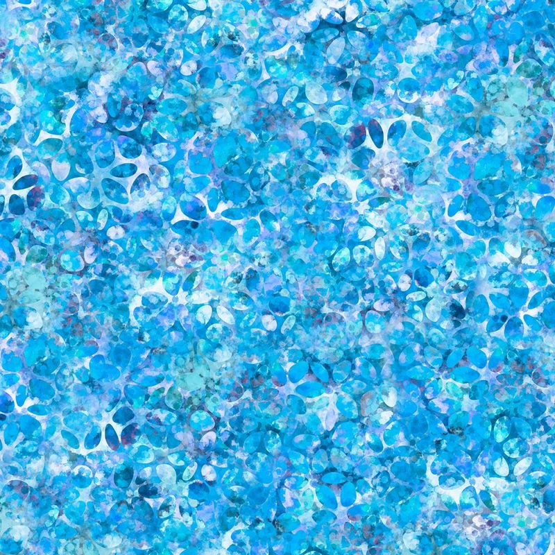 44" - Kaleidoscope "Blue/White" - 100% Cotton