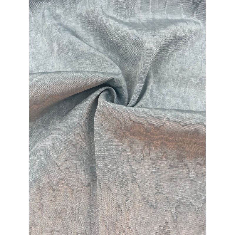 Ice Blue Silk Fabric, Moire Silk Fabric, Silk By The Yard. Watermark Pattern.