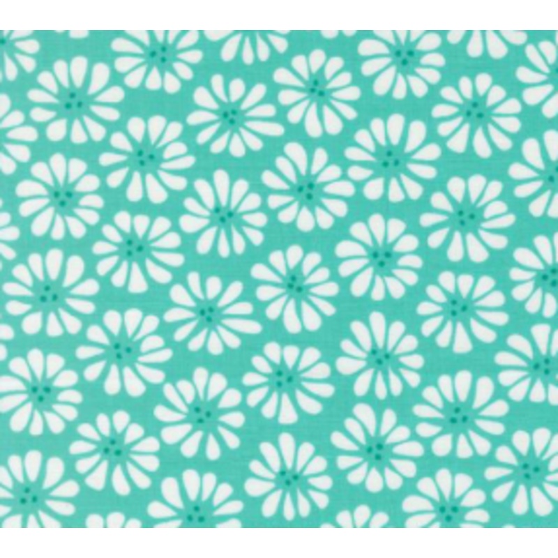 Pick Me Lazy Daisy Aqua Fabric