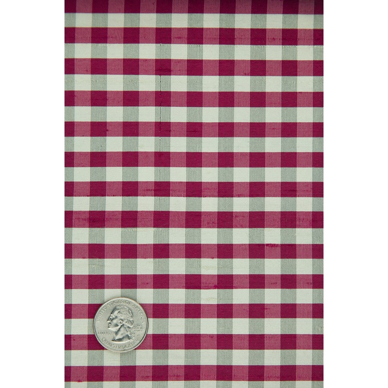 Sangria White Gingham Shantung 549 Fabric