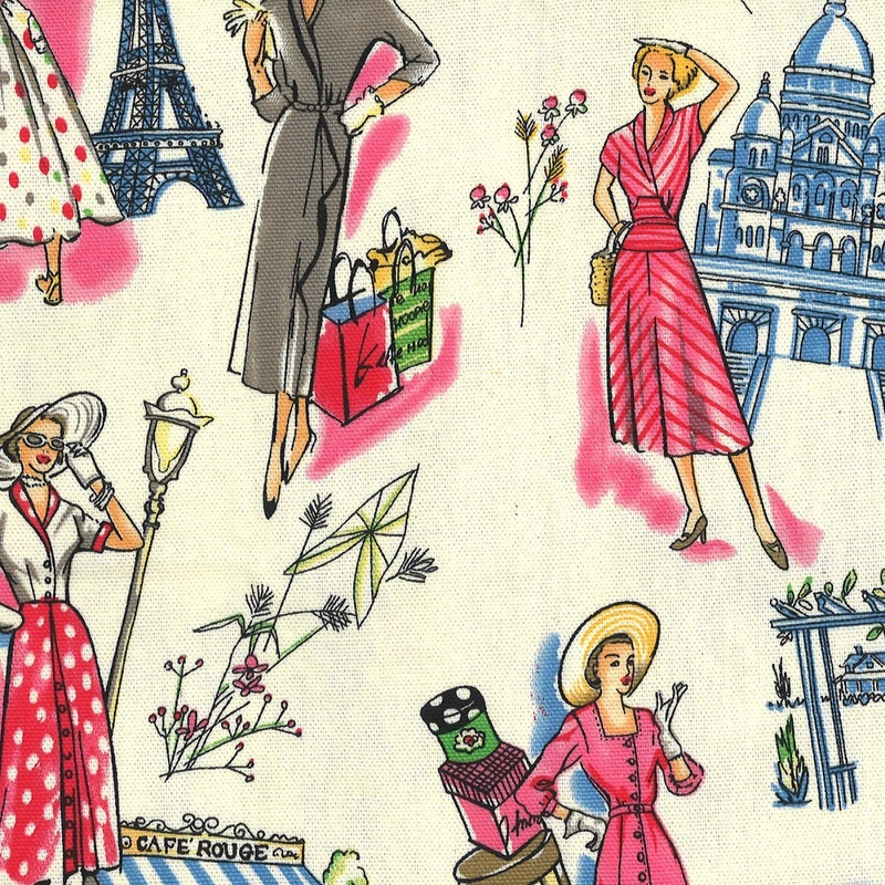 Spring In Paris On Cotton Duck Cloth Fabric
