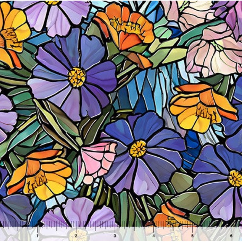 Sunlit Bears - Stained Glass Floral Multi