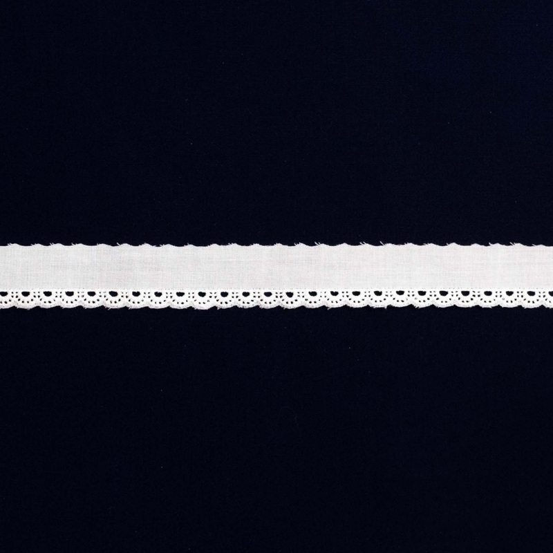 Swiss Embroidered Edging 64530 White