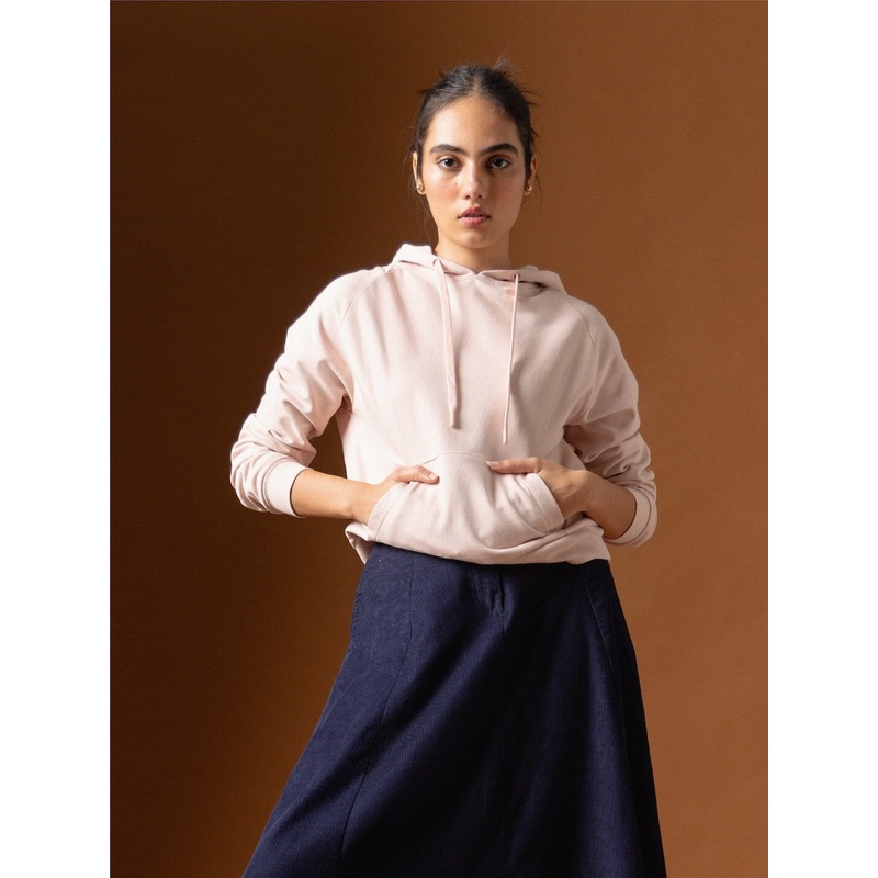 Women's Pink Organic Cotton Regular Fit Hoodie Sweatshirt PINK