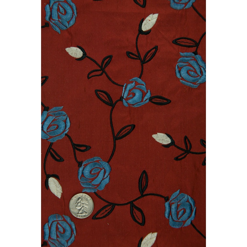 Embroidered Dupioni Silk MED-173/12 Fabric