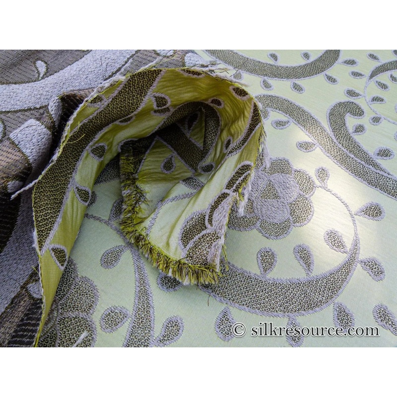 Scalamandre Suleyman Iznik Turkish Celery Green Yellow Silk Lampas MSRP USD 400/yard