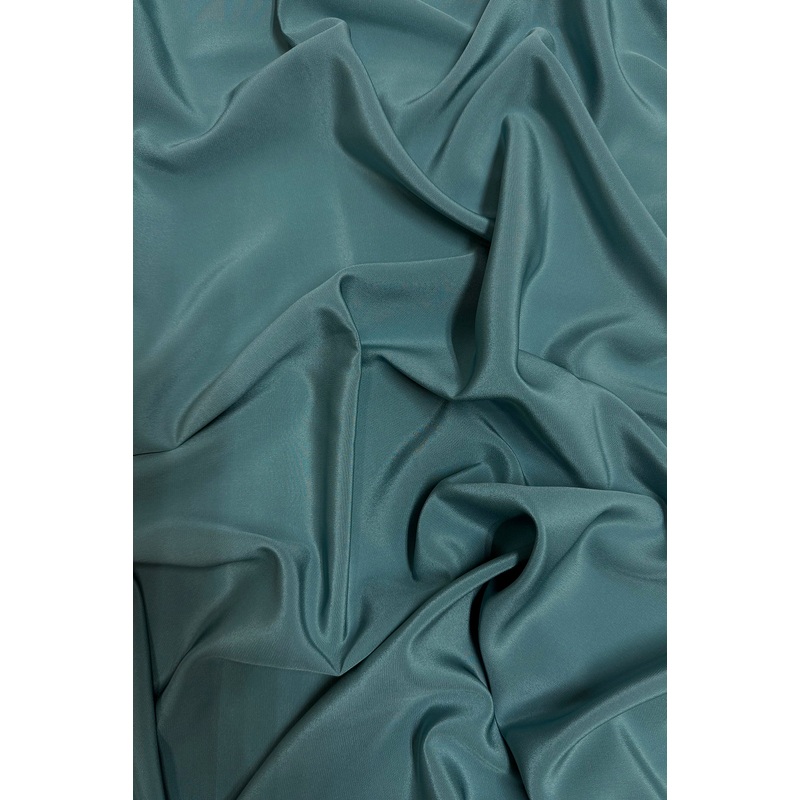 Smoke Blue Silk Crepe de Chine Fabric