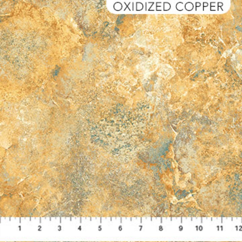 Stonehenge Gradations II, Quartz, Oxidized Copper Light Cotton Fabric