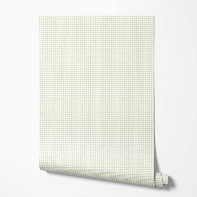 Susan Winget Light Green Plaid Watercolor Wallpaper