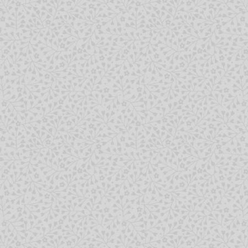Tiny Tonals - Tiny Floral Hearts Grey on Grey - Cotton Quilting Fabric
