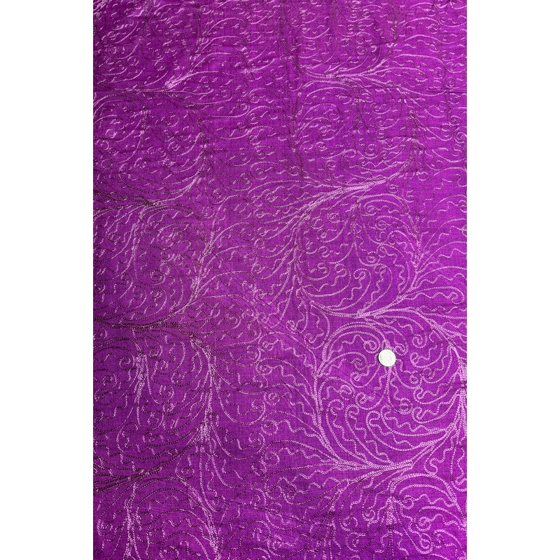 Purple Embroidered Silk Linen MEMT-026-07