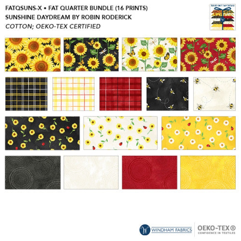 Sunshine Daydream Robin Roderick FATQSUNS-X Multi Fat Quarter Bundle Cotton