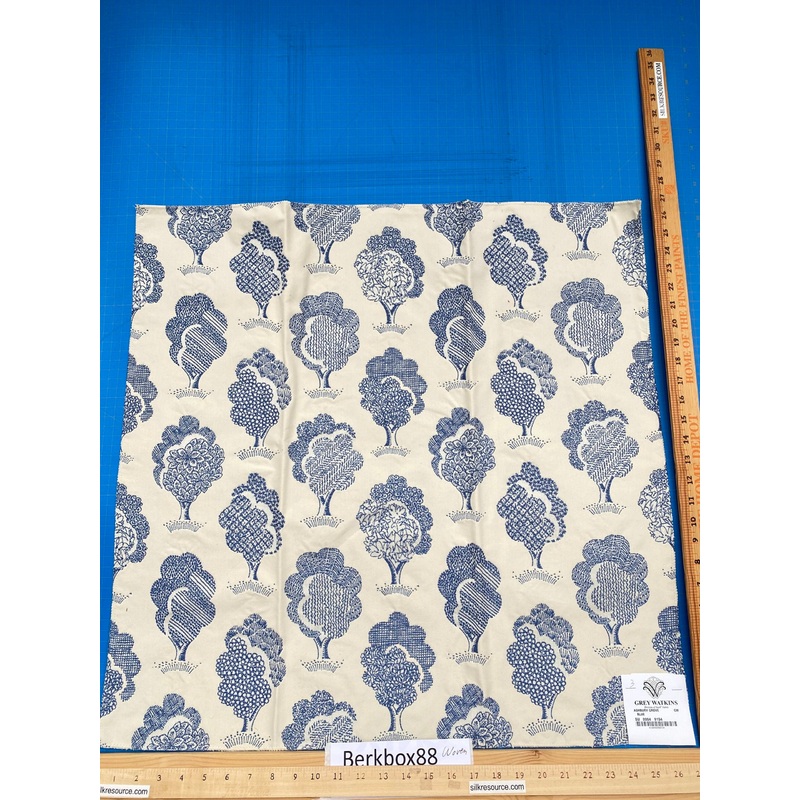 16 Berkbox88 Square Woven by Grey Watkins Ashbury Grove Maple Tan Cream Topiary Brocade Cotton MSRP USD 152/Y