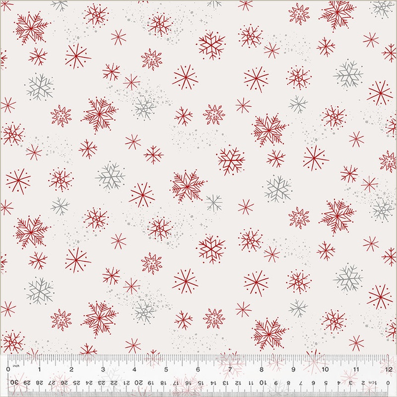 Aspen Whistler Studios 54045-2 Berry Snowflakes Cotton