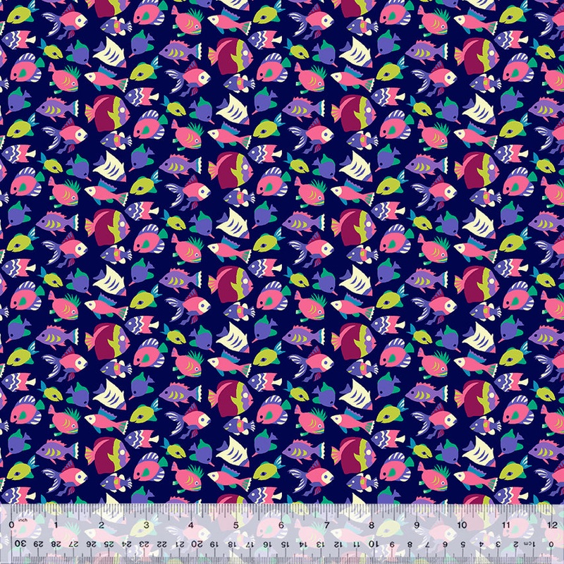 Atlantis Sally Kelly 53342-9 Midnight Shoal Cotton