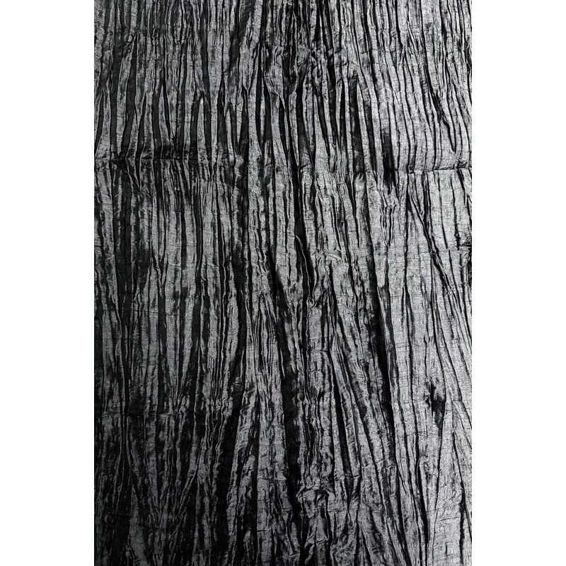 Black Pleated Silk Dupioni