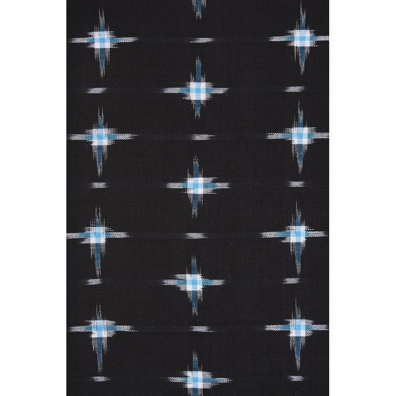 Blue Black 053 Cotton Ikat