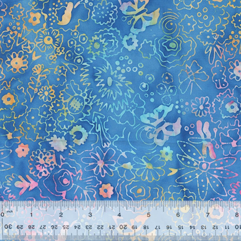 Boho Blooms Laura Heine 733Q-14 Misty Morning Flowering Batik Cotton