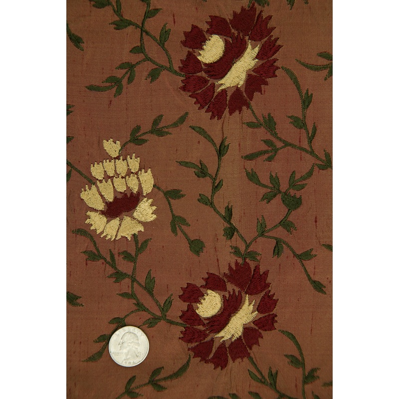 Embroidered Dupioni Silk MED-183/6 Fabric