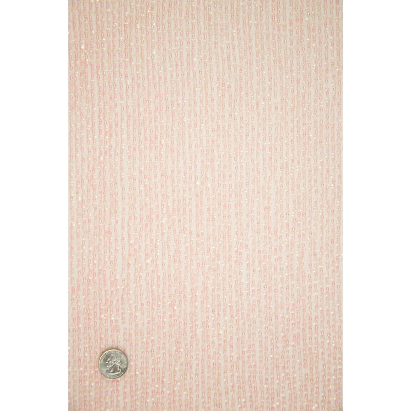 Peach Sequins & Beads on Chiffon Fabric