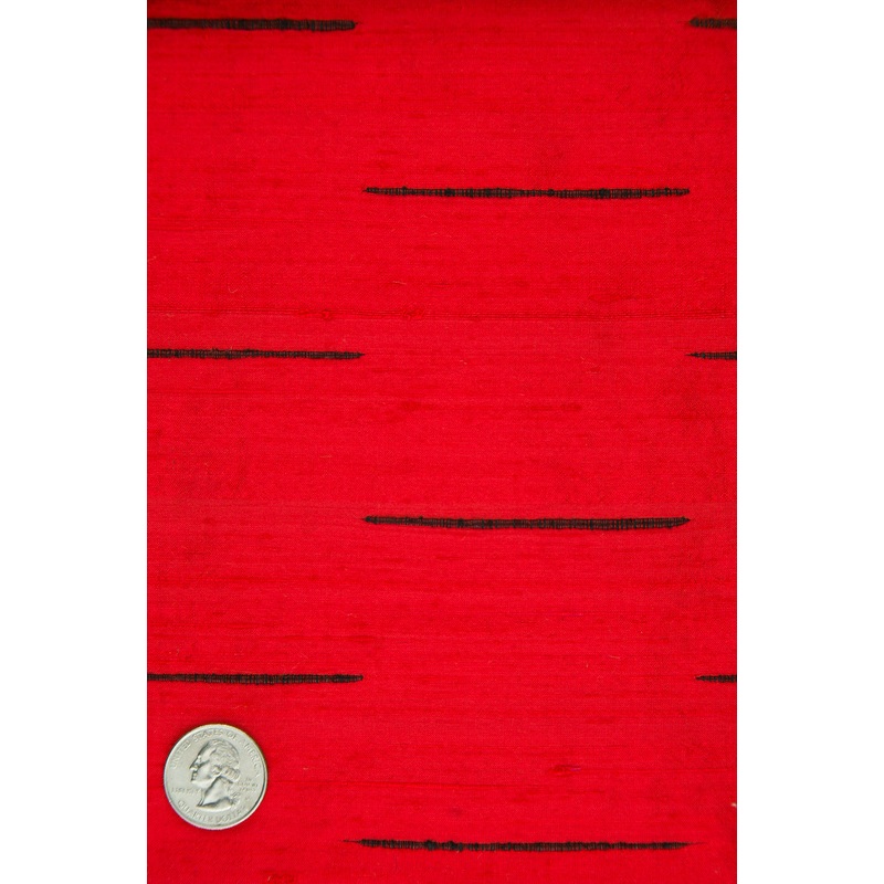 Red 129 Striped Silk Shantung