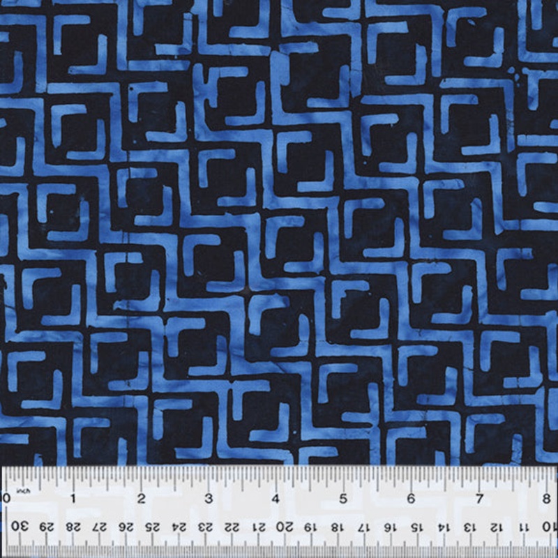 Squared Anthology Fabrics 877Q-8 Navy Squared Batik Cotton