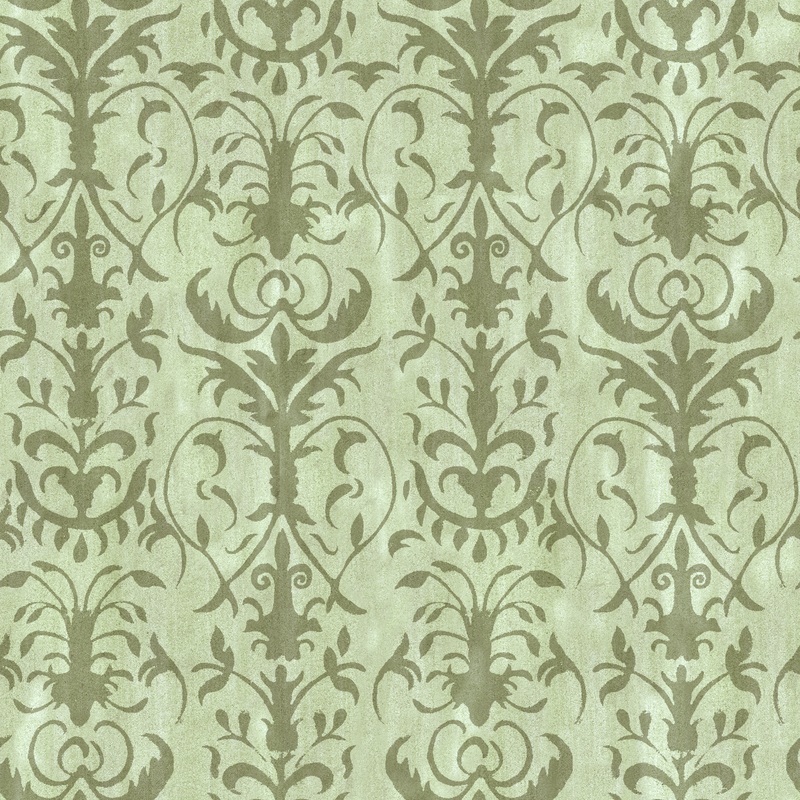 Susan Winget - Regal Whisper - Sage Damask Fabric