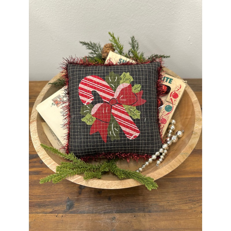 Scrapplique Candy Cane Pillow