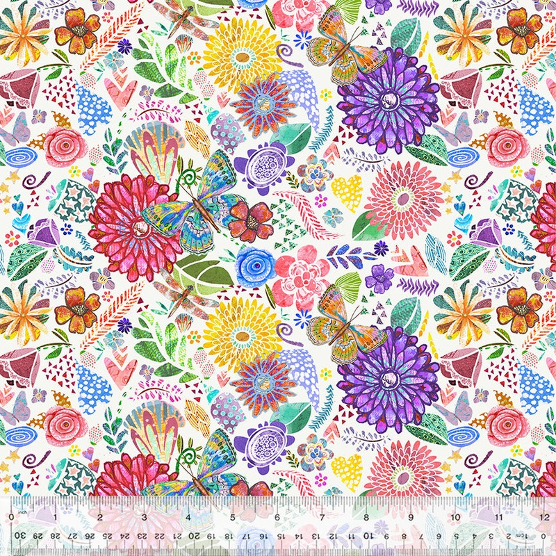 Shine On Jennifer Lambein 54842D-4 White Collage Cotton