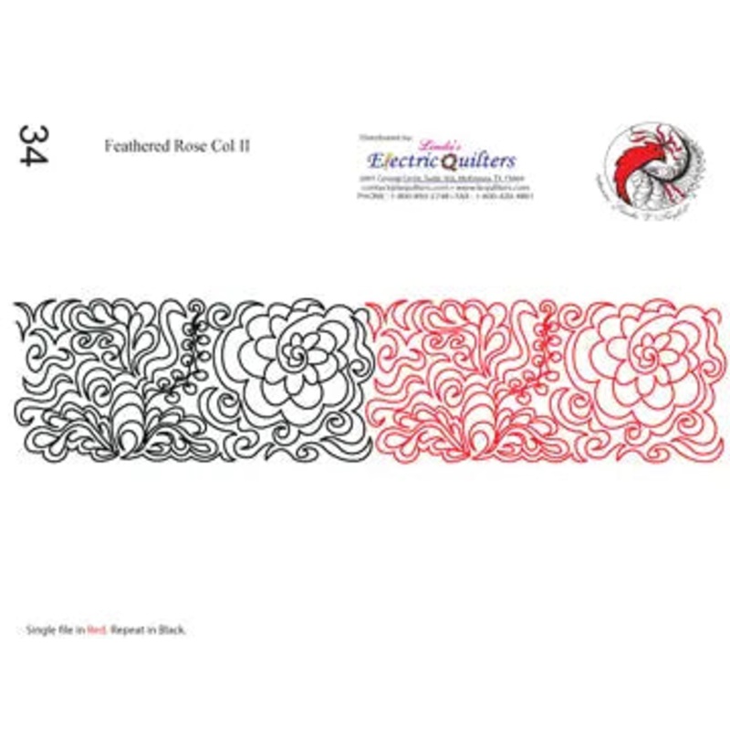 034 Feathered Rose Col Ii Pantograph by Linda V. Taylor