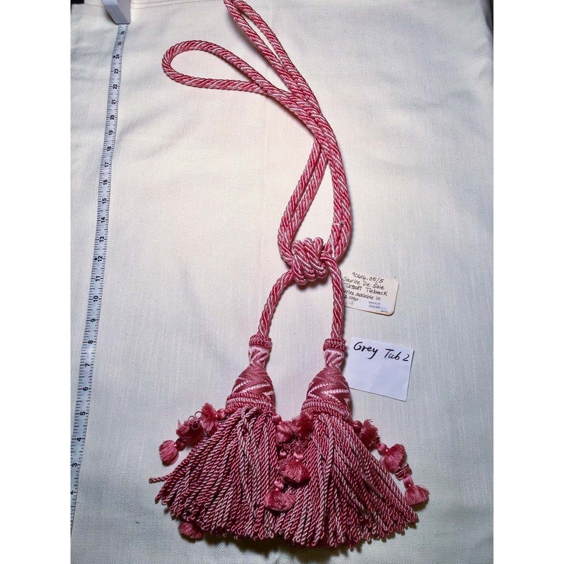 BRUNSCHWIG & FILS Double Tassel Tieback App26" L 100% SILK 90616 PINK MSRP$600+