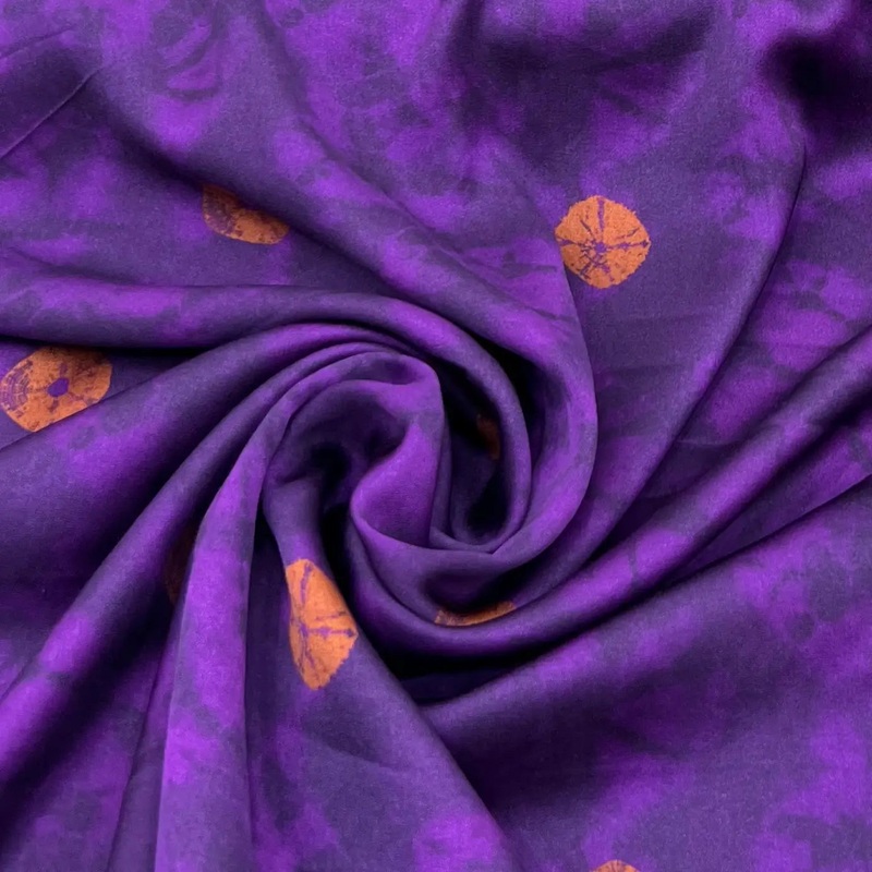 Purple Bandhani Modal Satin Printed