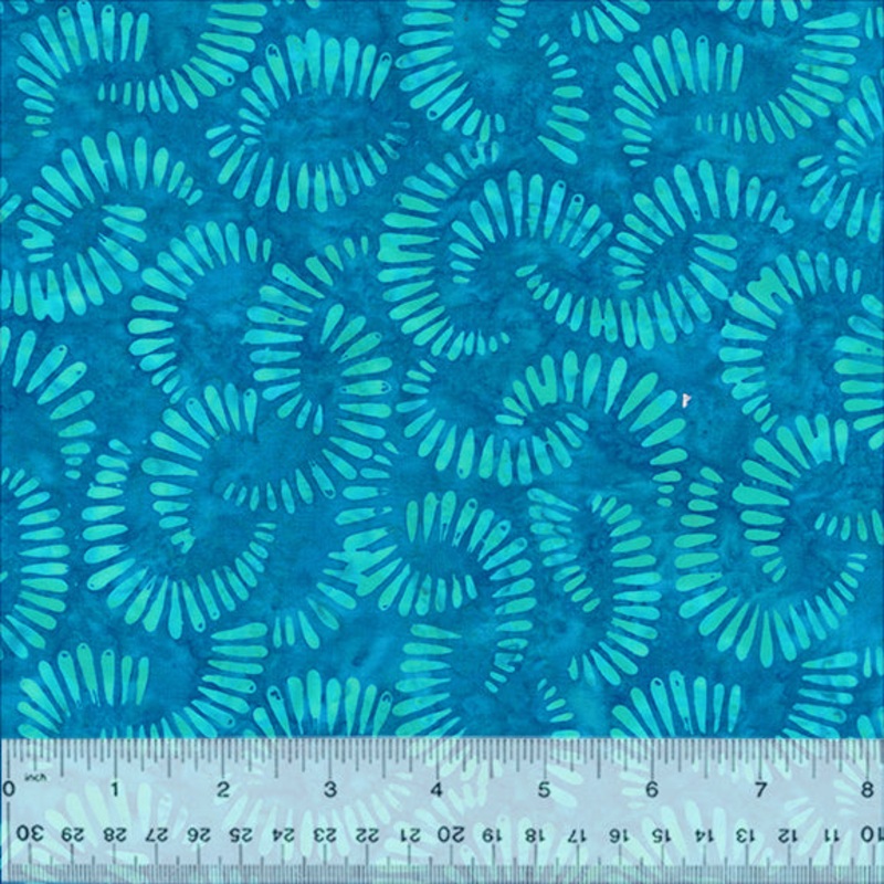 QE7 - Splendor Anthology Fabrics 440Q-5 Ocean Wave Citrus Slices Batik Cotton
