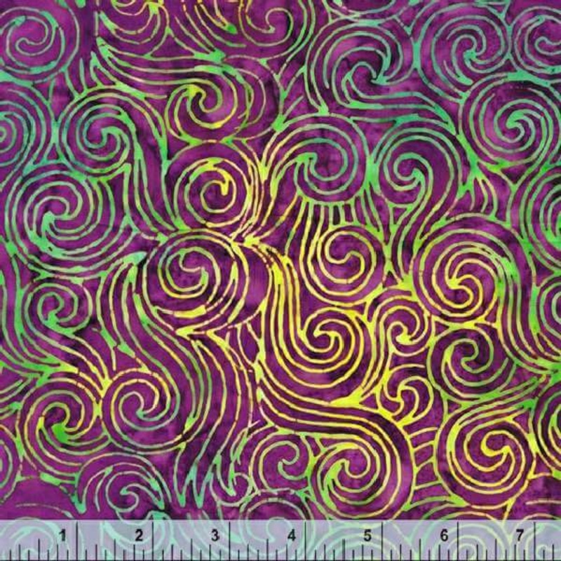 Violet Gem (Baliscapes) 2399Q-X Violet Swirls Batik Cotton