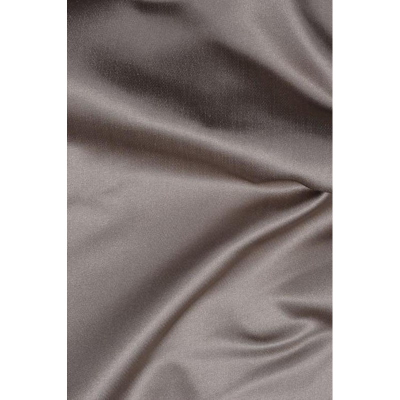 Almond Grey Silk Duchess Satin Fabric