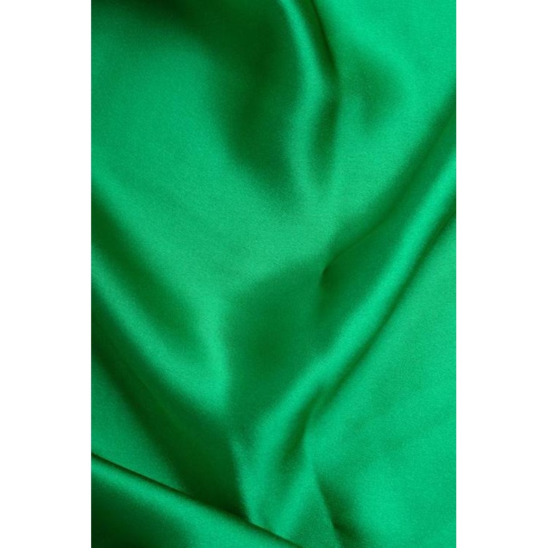 Bright Green Charmeuse Silk Fabric