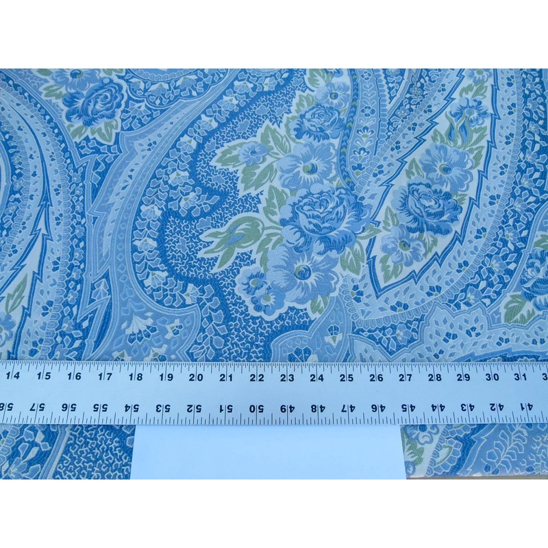 Scalamandre Length 2.5y Valeria Azure Blue Paisley Silk Lampas MSRP USD 1100+/y
