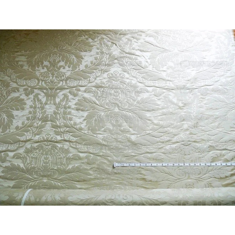 Schumacher Italy Damask Classy Renaissance "ecru" Beige Cream