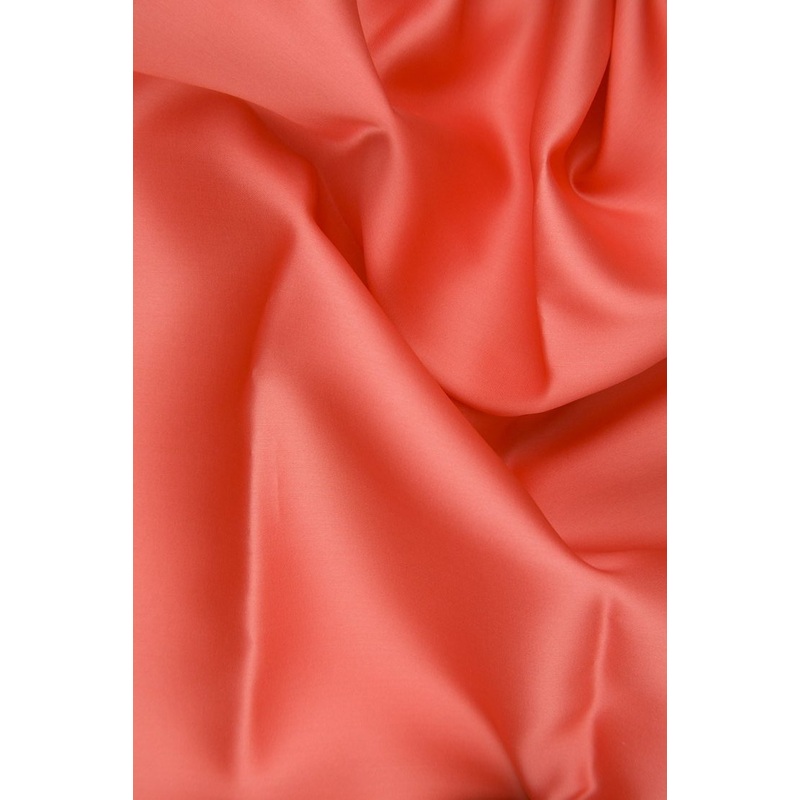 Persimmon Silk Satin Face Organza Fabric