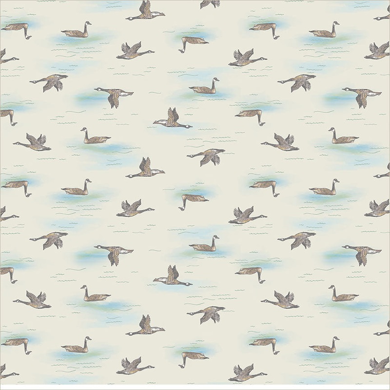 Wanderwoods Whistler Studios 55426-8 Ivory Wild Geese Cotton